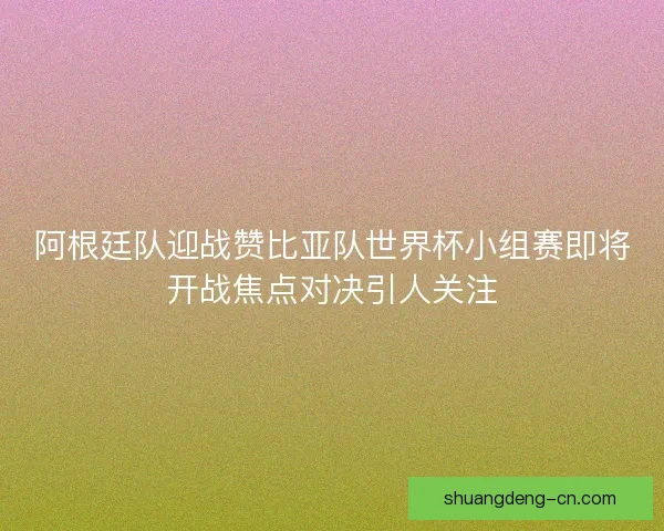 阿根廷队迎战赞比亚队世界杯小组赛即将开战焦点对决引人关注